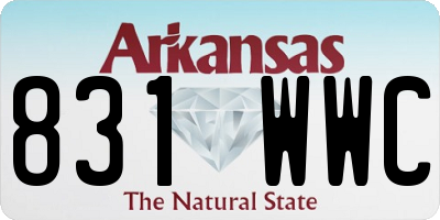 AR license plate 831WWC