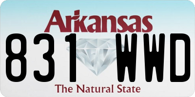 AR license plate 831WWD