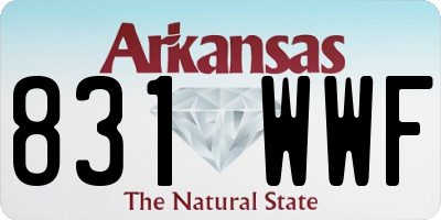 AR license plate 831WWF