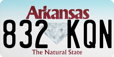 AR license plate 832KQN