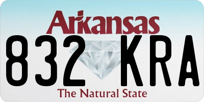 AR license plate 832KRA