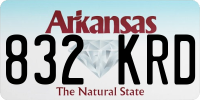 AR license plate 832KRD