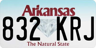 AR license plate 832KRJ