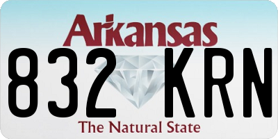 AR license plate 832KRN