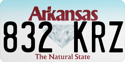 AR license plate 832KRZ