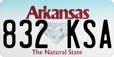 AR license plate 832KSA