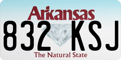 AR license plate 832KSJ