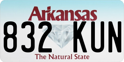 AR license plate 832KUN