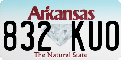 AR license plate 832KUO