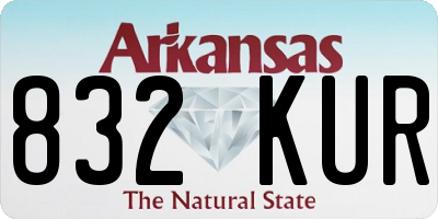 AR license plate 832KUR