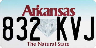 AR license plate 832KVJ