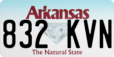 AR license plate 832KVN