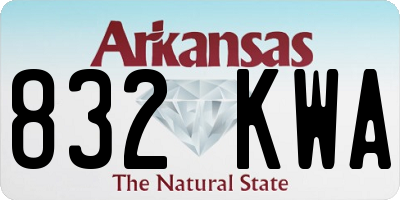 AR license plate 832KWA