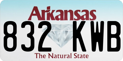 AR license plate 832KWB