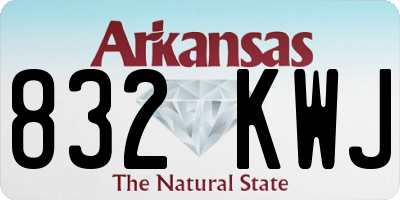 AR license plate 832KWJ