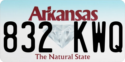 AR license plate 832KWQ