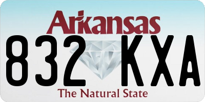 AR license plate 832KXA