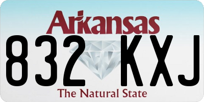 AR license plate 832KXJ