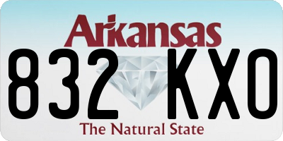 AR license plate 832KXO
