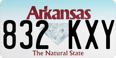 AR license plate 832KXY