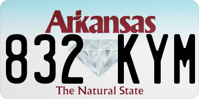 AR license plate 832KYM