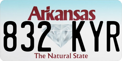 AR license plate 832KYR
