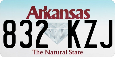 AR license plate 832KZJ