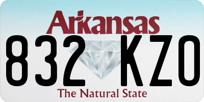 AR license plate 832KZO