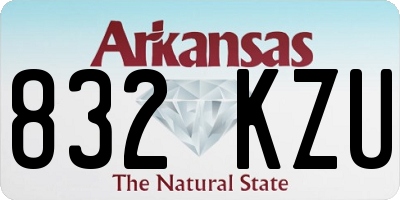 AR license plate 832KZU