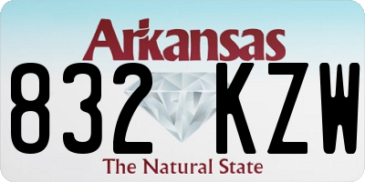 AR license plate 832KZW