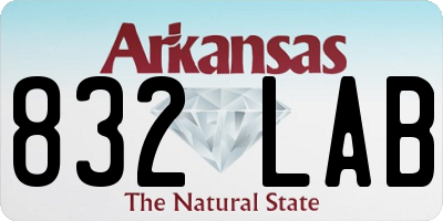 AR license plate 832LAB