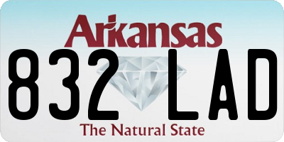 AR license plate 832LAD