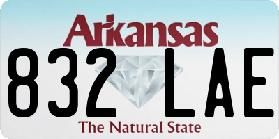 AR license plate 832LAE