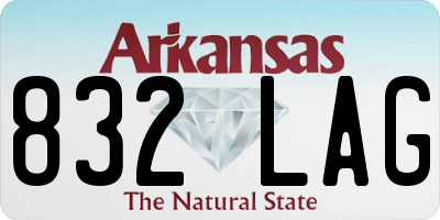 AR license plate 832LAG
