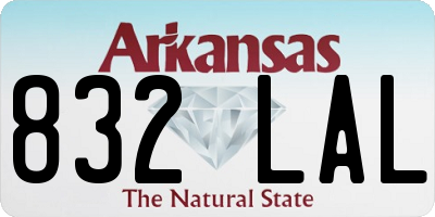 AR license plate 832LAL