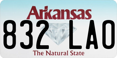 AR license plate 832LAO
