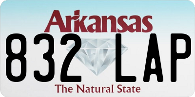 AR license plate 832LAP