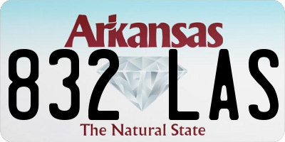 AR license plate 832LAS