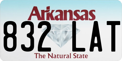 AR license plate 832LAT