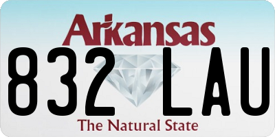 AR license plate 832LAU
