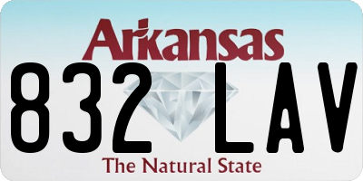 AR license plate 832LAV