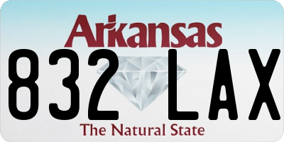 AR license plate 832LAX