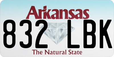 AR license plate 832LBK