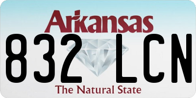AR license plate 832LCN