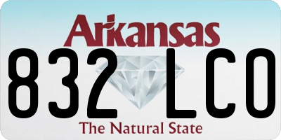 AR license plate 832LCO