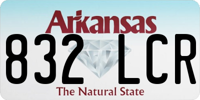 AR license plate 832LCR
