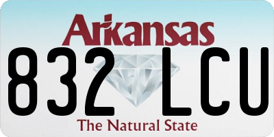 AR license plate 832LCU