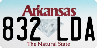 AR license plate 832LDA