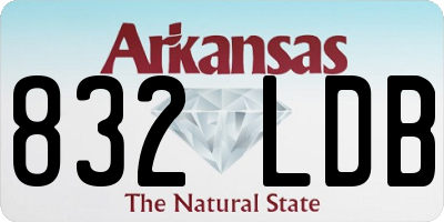 AR license plate 832LDB