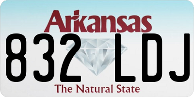 AR license plate 832LDJ